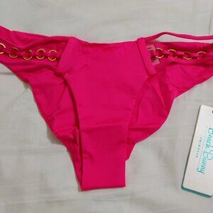 Beach Bunny Bikini Swim Bottom Ireland Ring Skimpy Barb Bright Pink Size 14